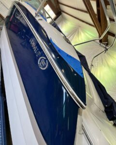 Seattle, WA area boat detailing service: Before and after transformation showcasing sparkling results.